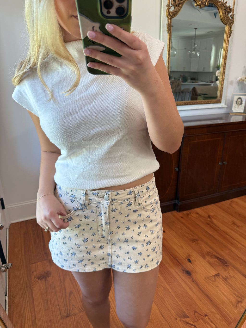 Daisy Denim Mini Skirt
