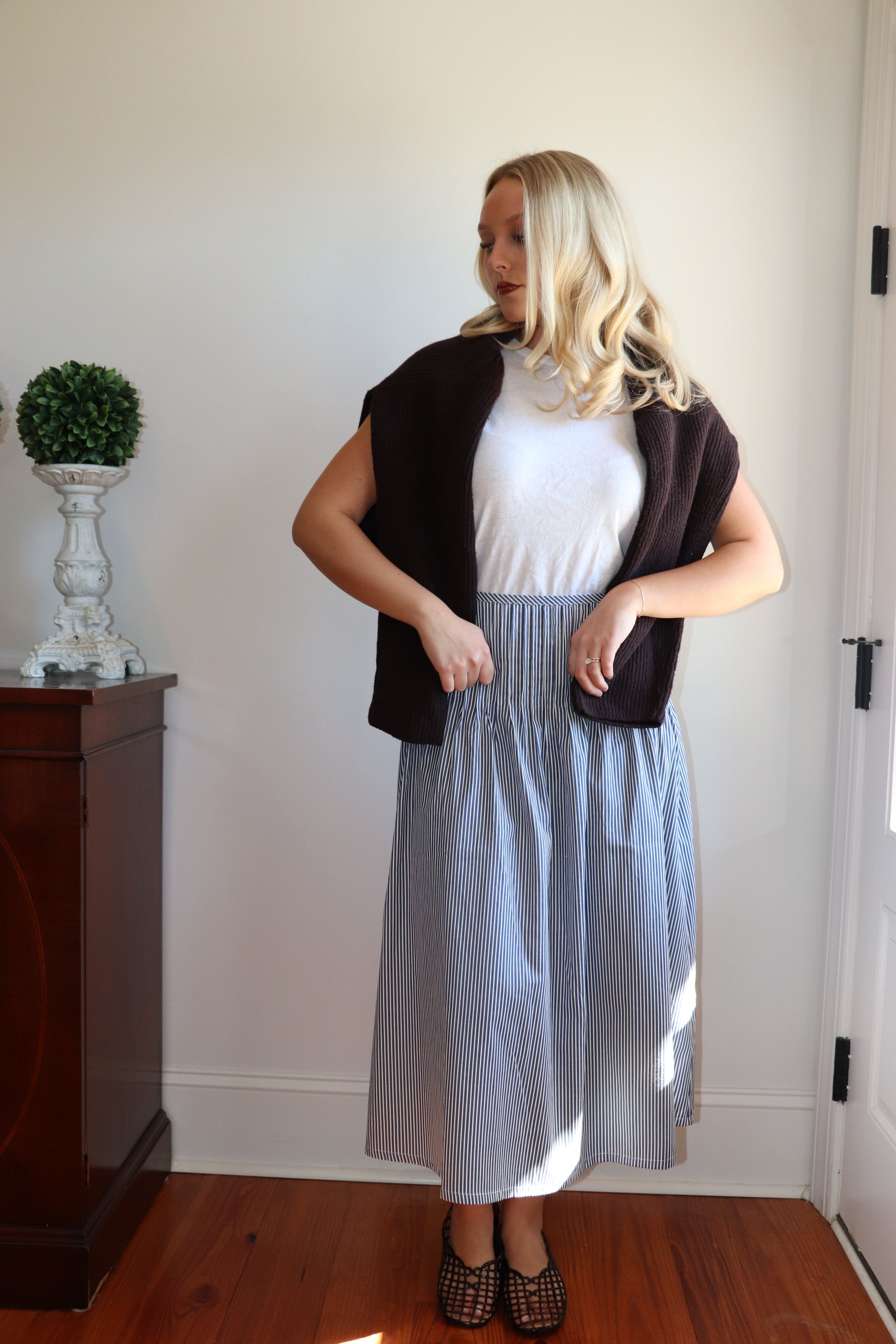 Kathleen Pinstripe Skirt