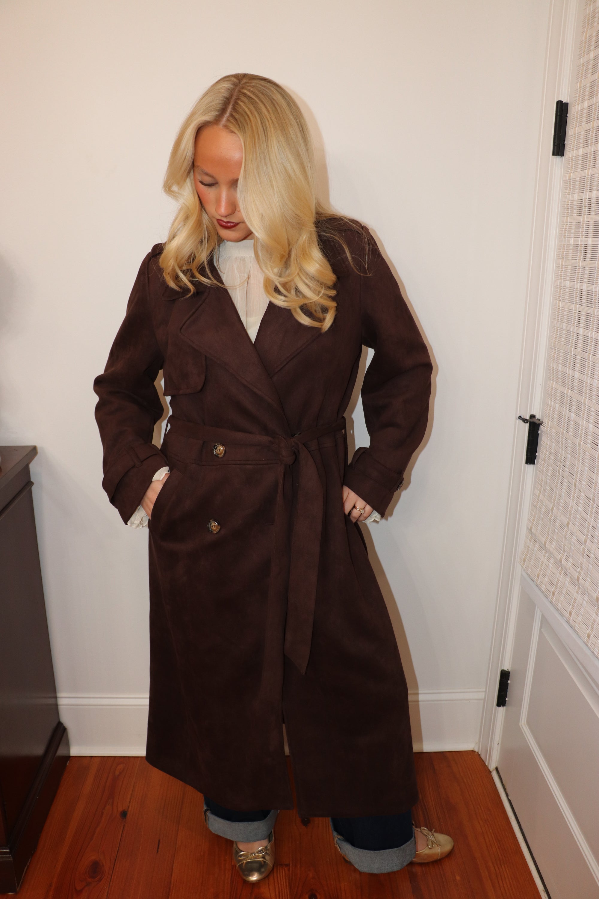 Emerson Suede Trench Coat