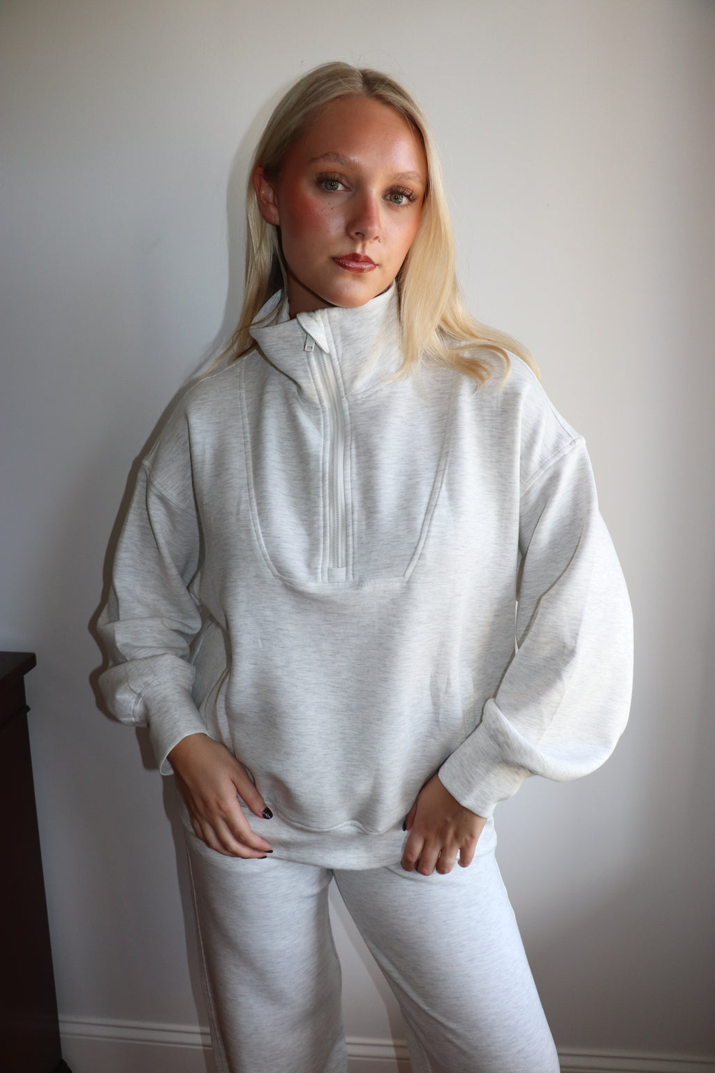 Rowan Quarter Zip – Light Heather Grey