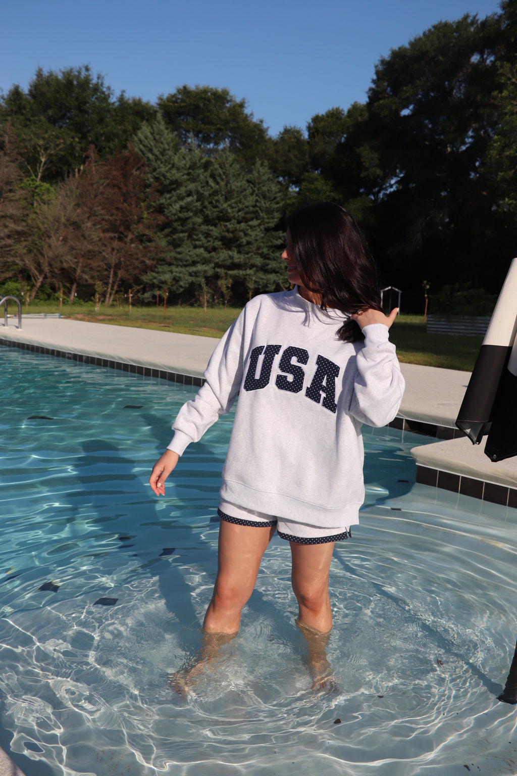 USA Polka Dot Mockneck Sweatshirt
