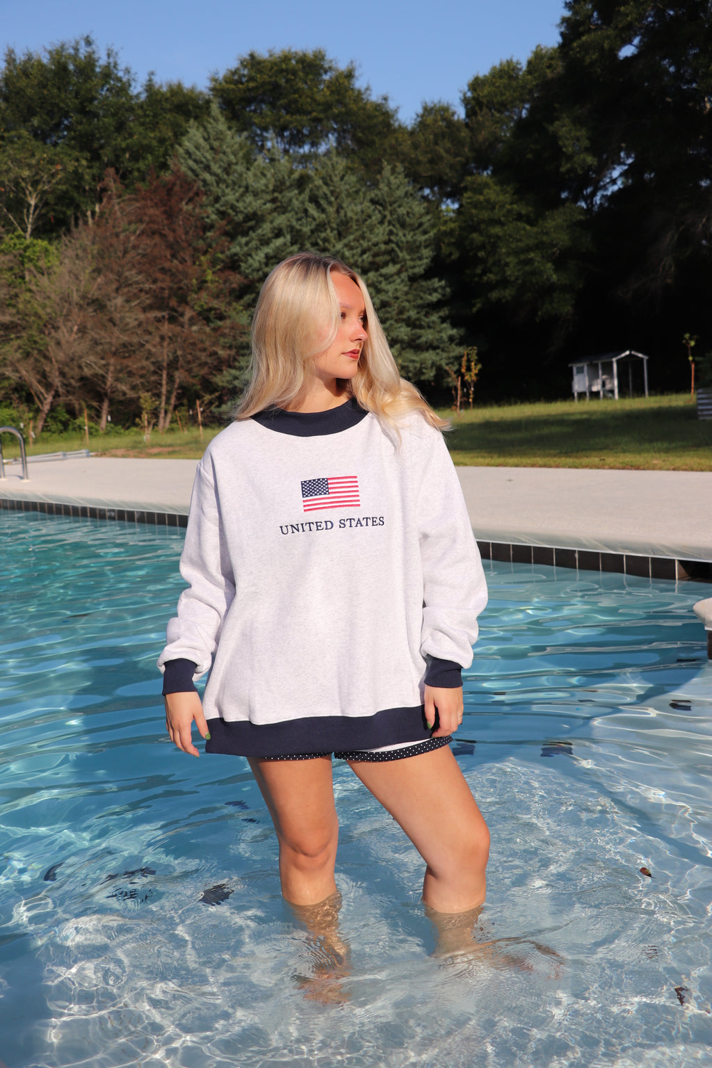 USA Flag Mockneck Sweatshirt