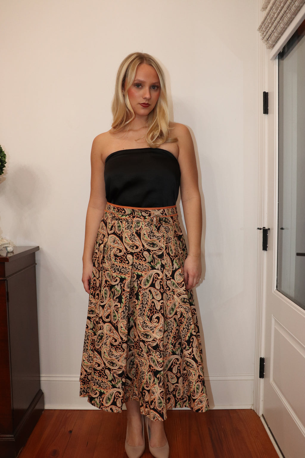 Paisley Midi Skirt