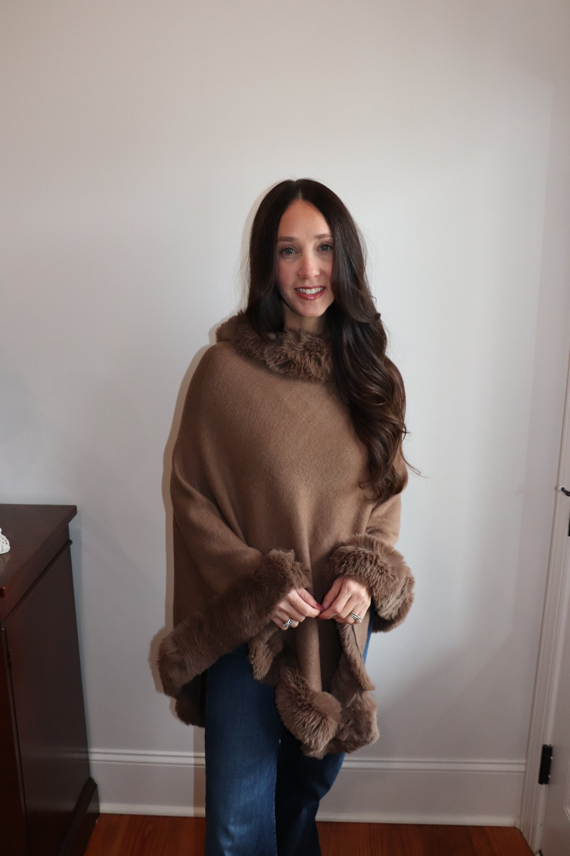 Kimberly Fur Poncho