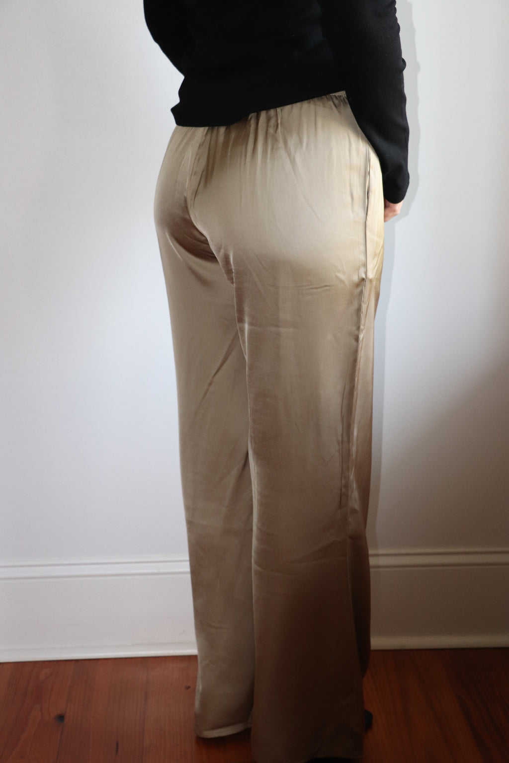 Audrey Satin Pant - Champagne