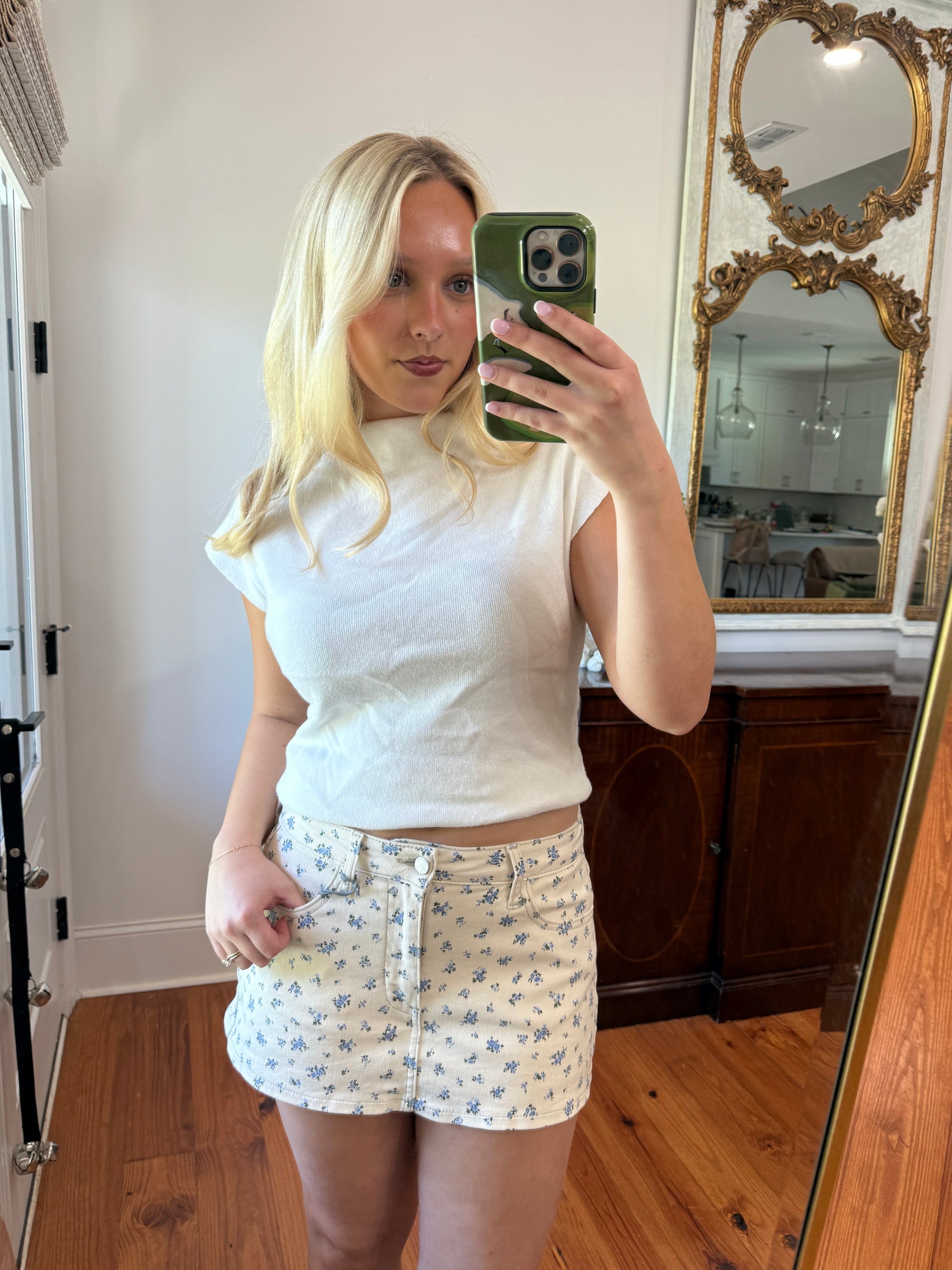 Daisy Denim Mini Skirt