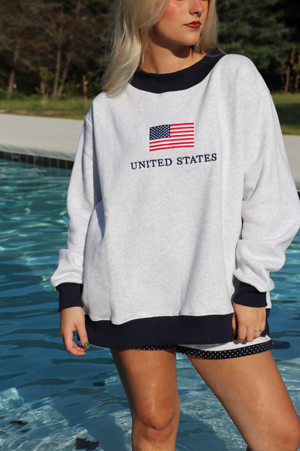USA Flag Mockneck Sweatshirt