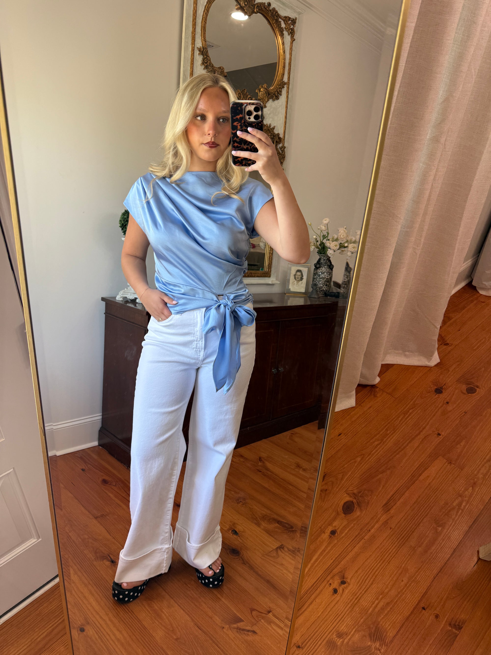 Madeline Cuffed White Jean