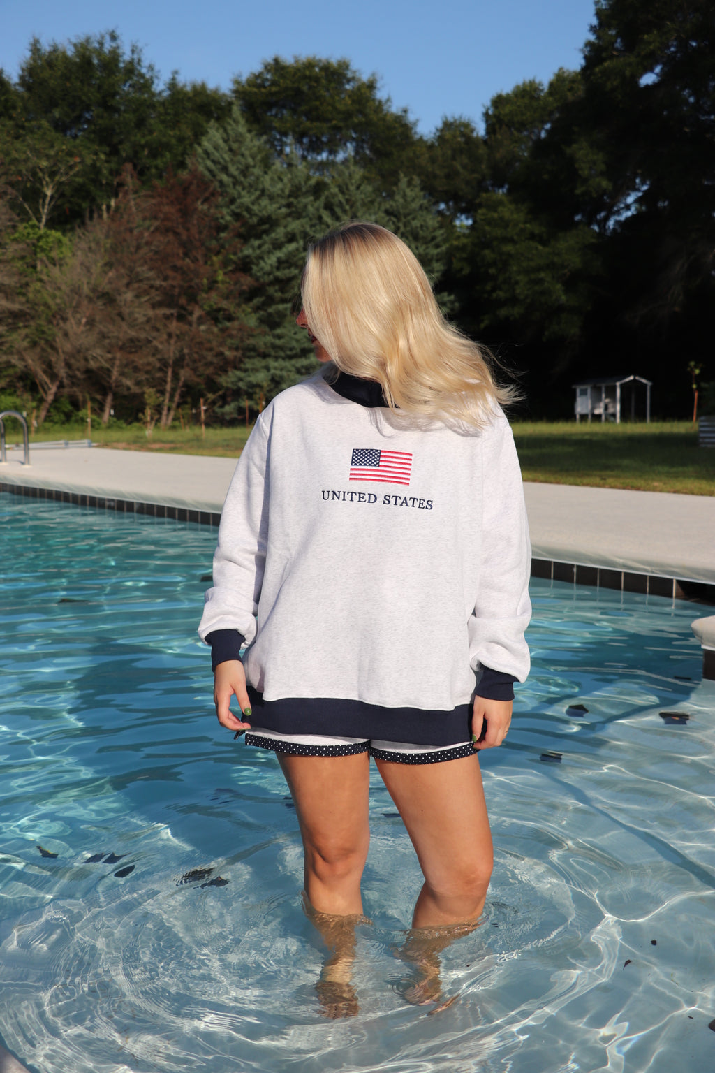USA Flag Mockneck Sweatshirt