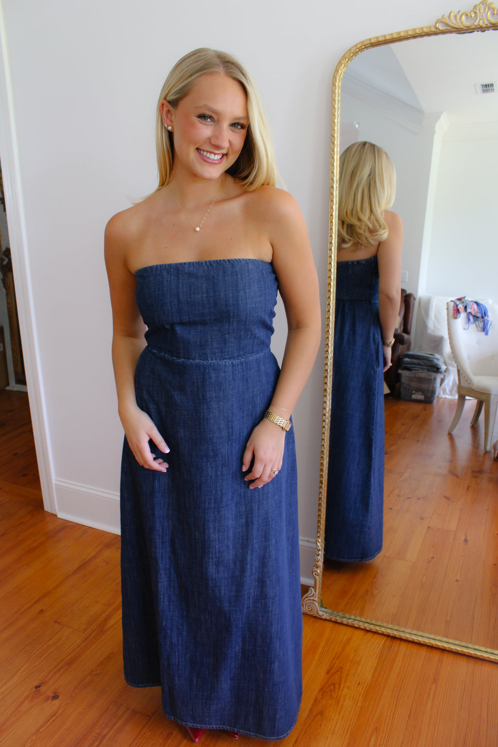 Thelma Denim Maxi Dress