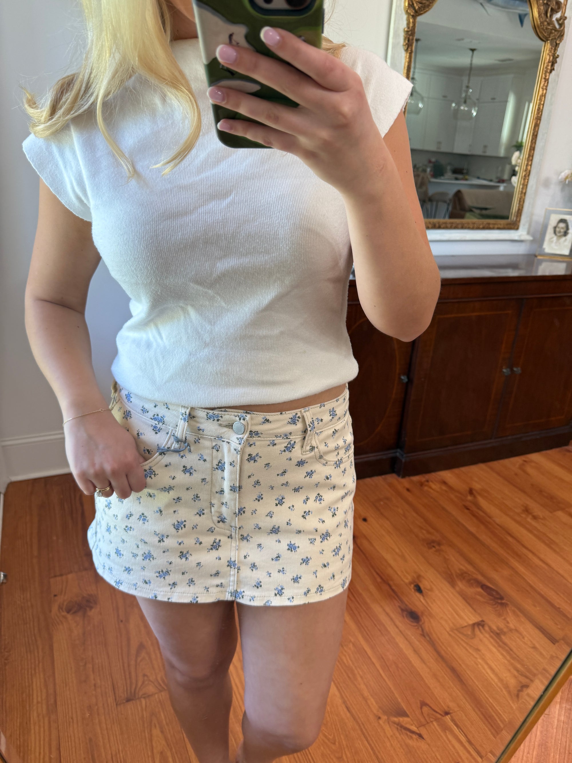 Daisy Denim Mini Skirt