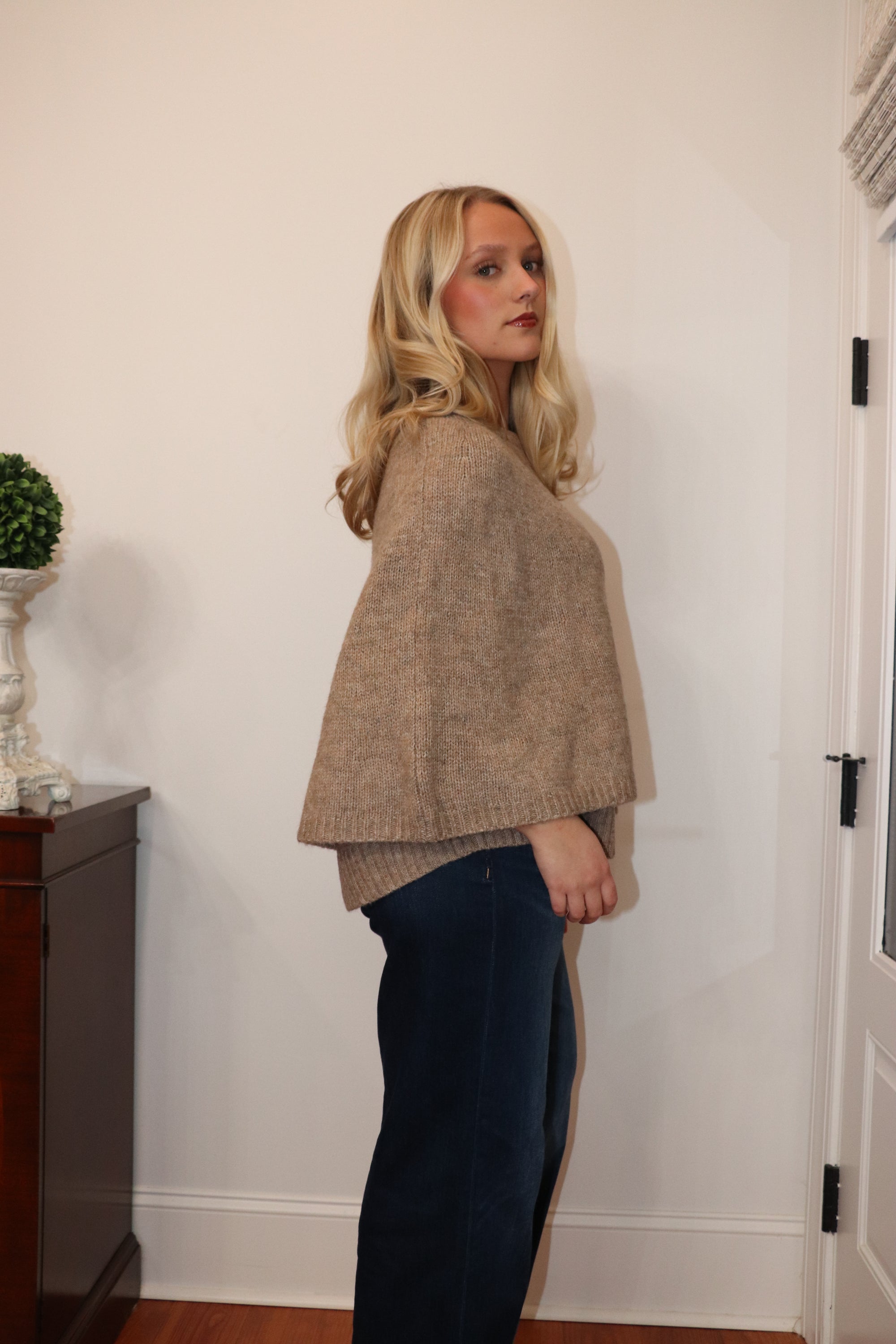 Magnolia Cape Cardigan - Taupe