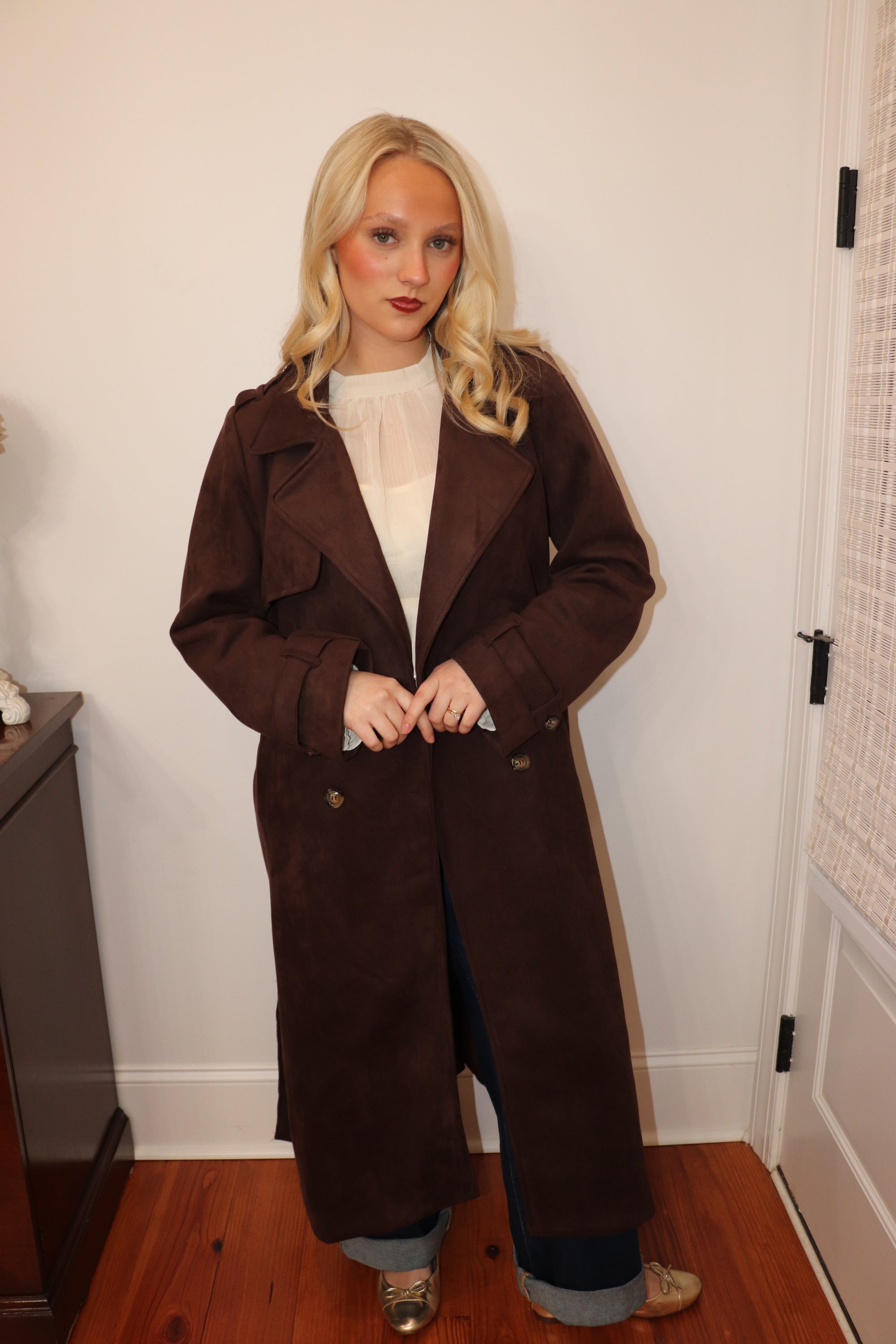 Emerson Suede Trench Coat