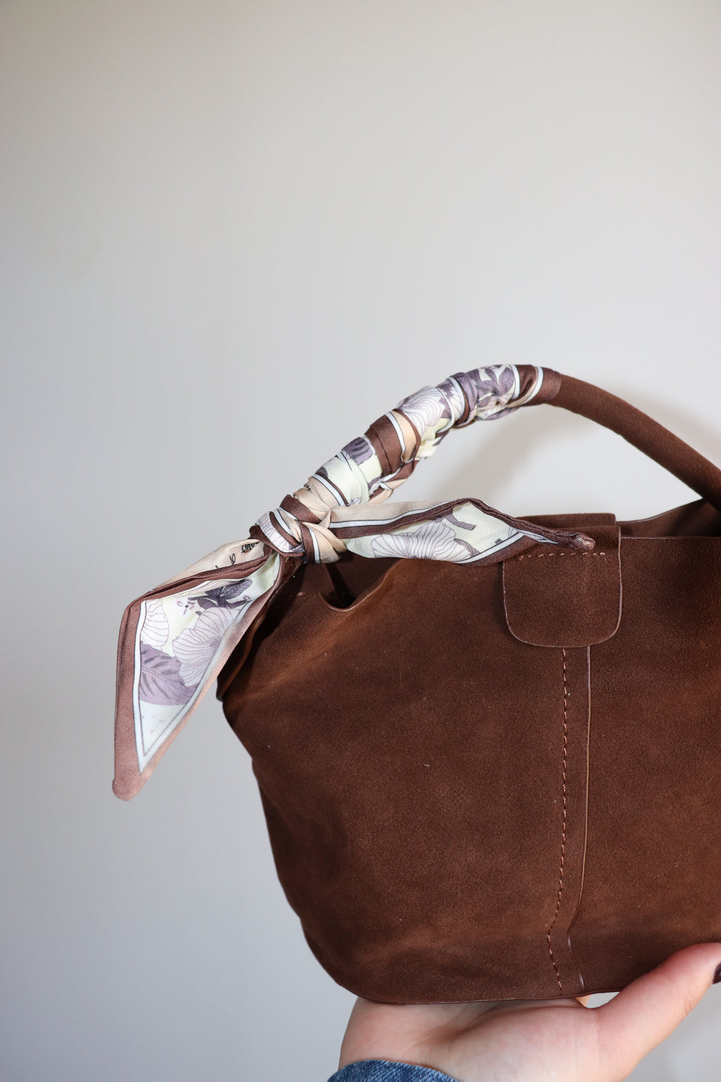 Odette Bucket Bag - Chocolate Suede