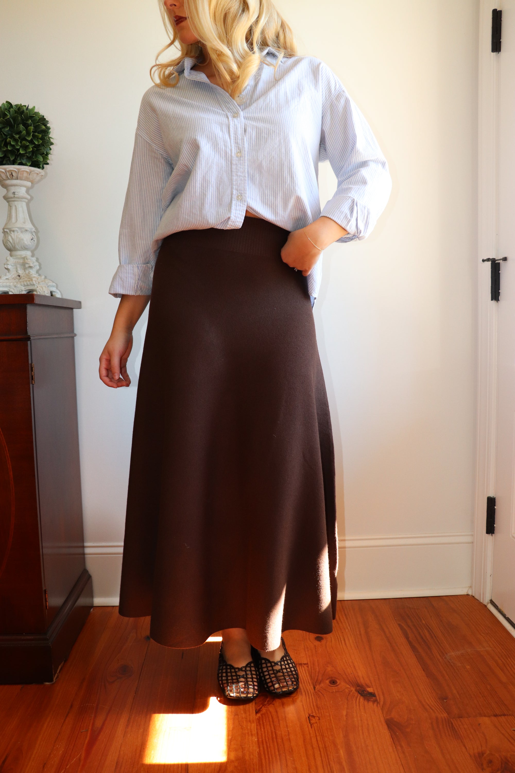 Etta Knit Skirt - Chocolate